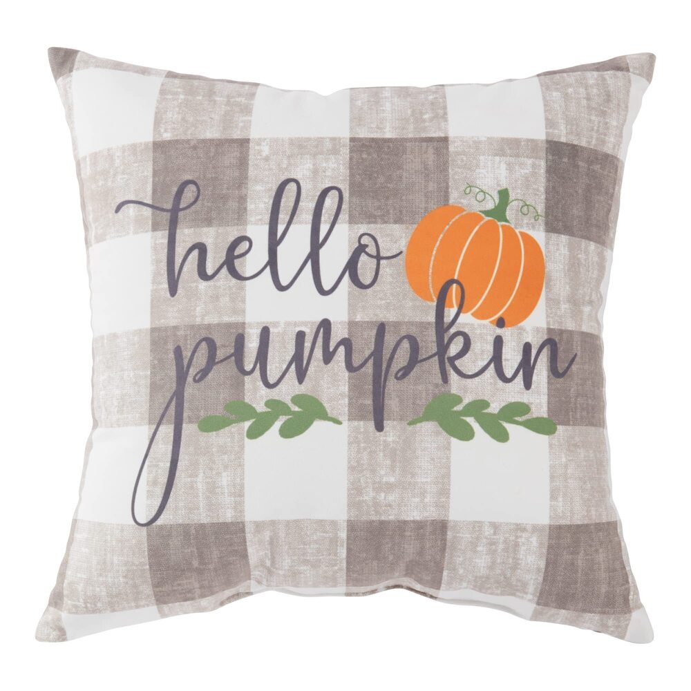 8360 Hello Pumpkin 18" Square Fall Throw Pillow, 18" x 18"